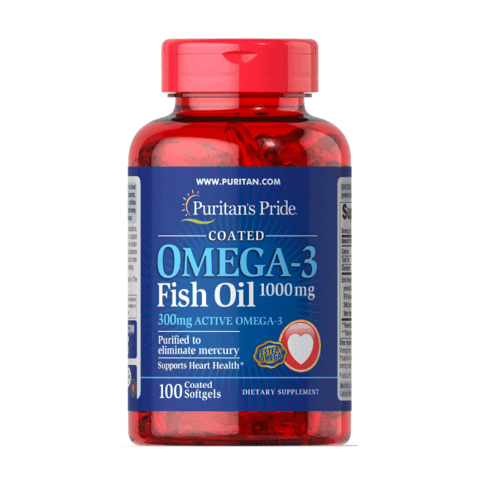 Puritan’s Pride Omega-3 Fish Oil 1000mg 100 Softgels