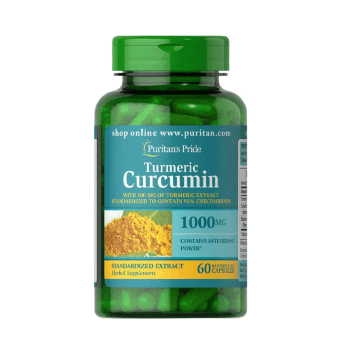 Puritan’s Pride Turmeric Curcumin 1000mg 60 Capsules