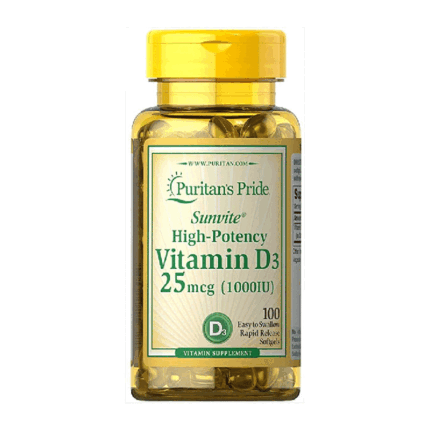 Puritan’s Pride Vitamin D3 25mcg 10,00 IU 100 Softgels