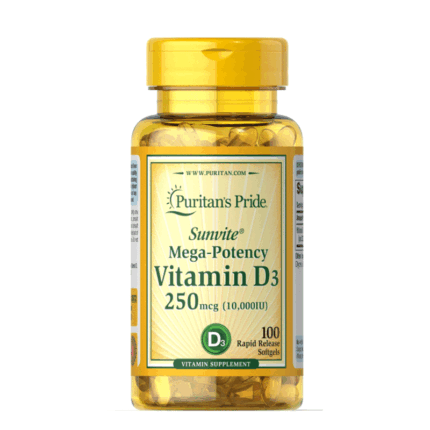 Puritan’s Pride Vitamin D3 250mcg 10,000IU 100 Softgels