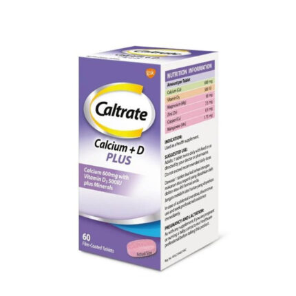 Caltrate 600 Plus Calcium + Vitamin D & Minerals 60 Tablates