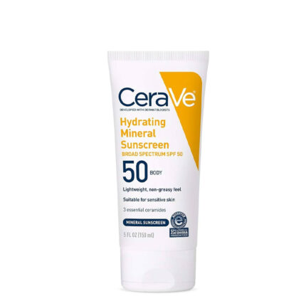 CeraVe Hydrating Mineral Sunscreen Broad Spectrum SPF 50 150m