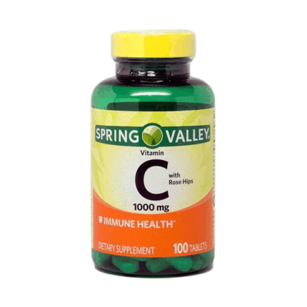 Spring Valley Vitamin C with Rose Hips 1000mg 100 Tablets