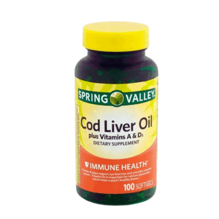 Spring Valley – Cod Liver Oil with Vitamin A & D 100 softgels