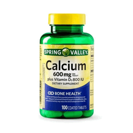 Spring Valley Calcium plus Vitamin D Coated 600mg 100 Tablets