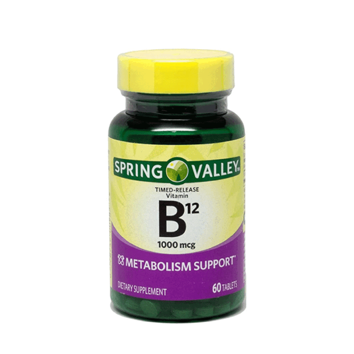 Spring Valley Vitamin B12 Timed Release 1000mcg 60 Tablets