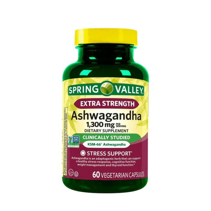 Spring Valley Extra Strength Ashwagandha 1300mg 60 Capsules