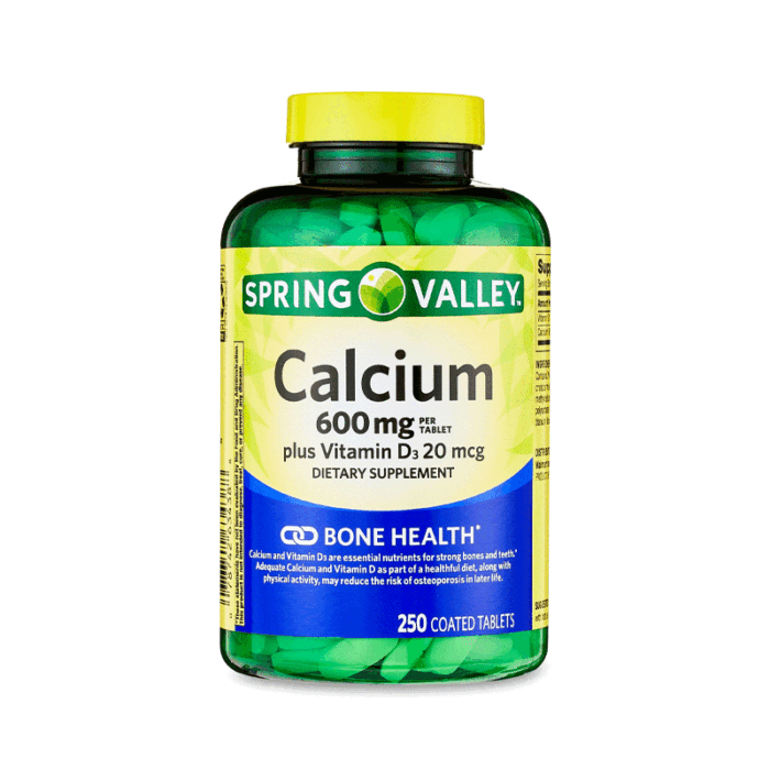 Spring Valley Calcium Plus Vitamin D Tablets, 600 mg, 250 Count