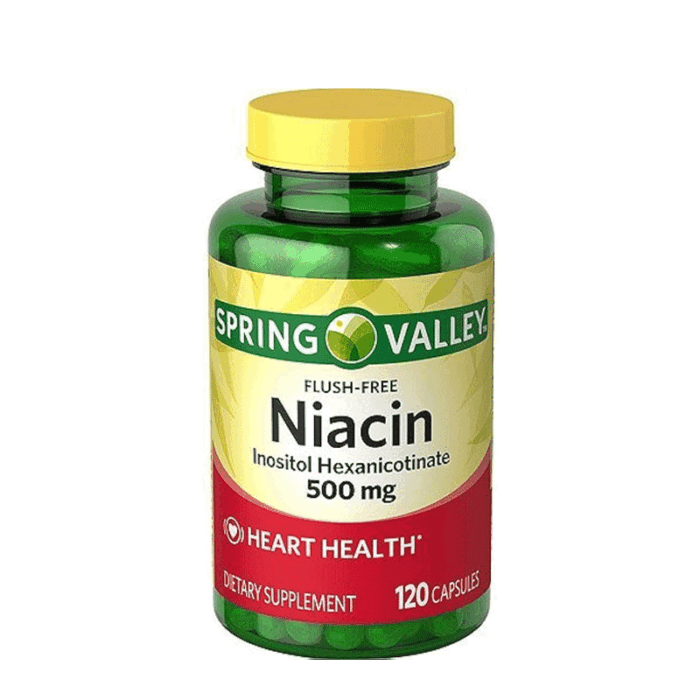 Spring Valley Niacin 500mg 120 Capsules