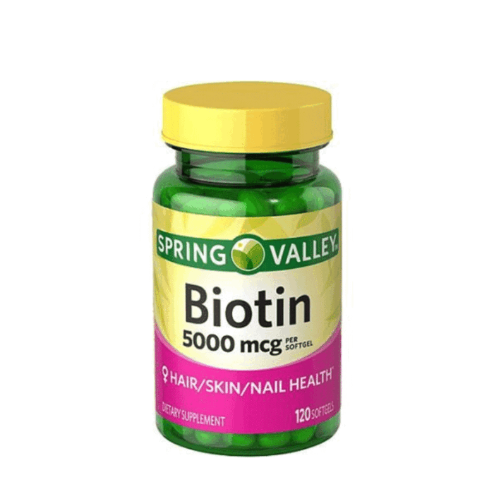 Spring Valley Biotin Softgels 5000mcg 120 Softgels