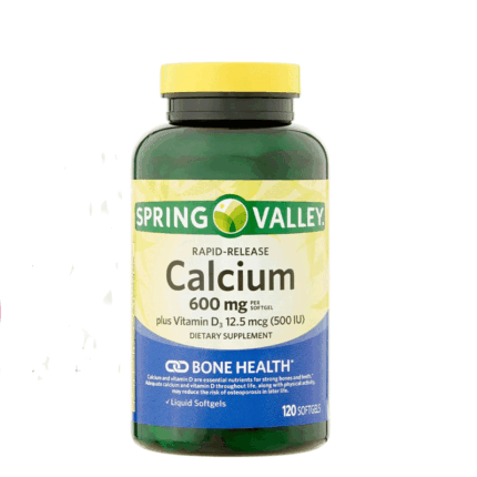 Spring Valley Rapid-Release Calcium 600 mg Plus D3 120 Softgels