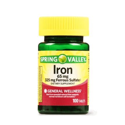 Spring Valley Iron 65mg 100 Tablets